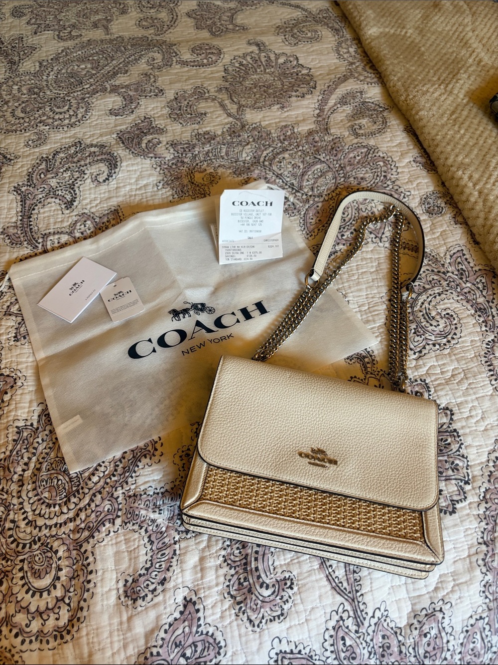COACH Pebbled Leather Crossbody Bag in Chalk